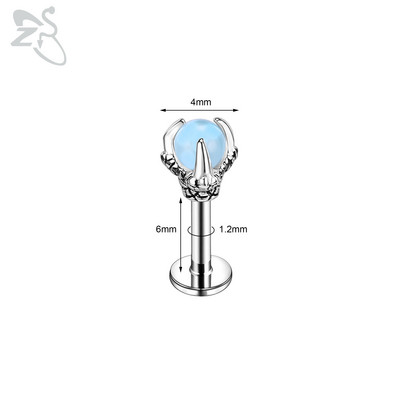 ZS 1-dijelni Punk Demon&Angel Shape Lip Piercing za usne 16G Monroe od nehrđajućeg čelika Lips Stud Bat Piercing za hrskavicu Tragus Helix