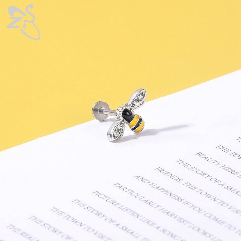 ZS 1-dijelni Punk Demon&Angel Shape Lip Piercing za usne 16G Monroe od nehrđajućeg čelika Lips Stud Bat Piercing za hrskavicu Tragus Helix