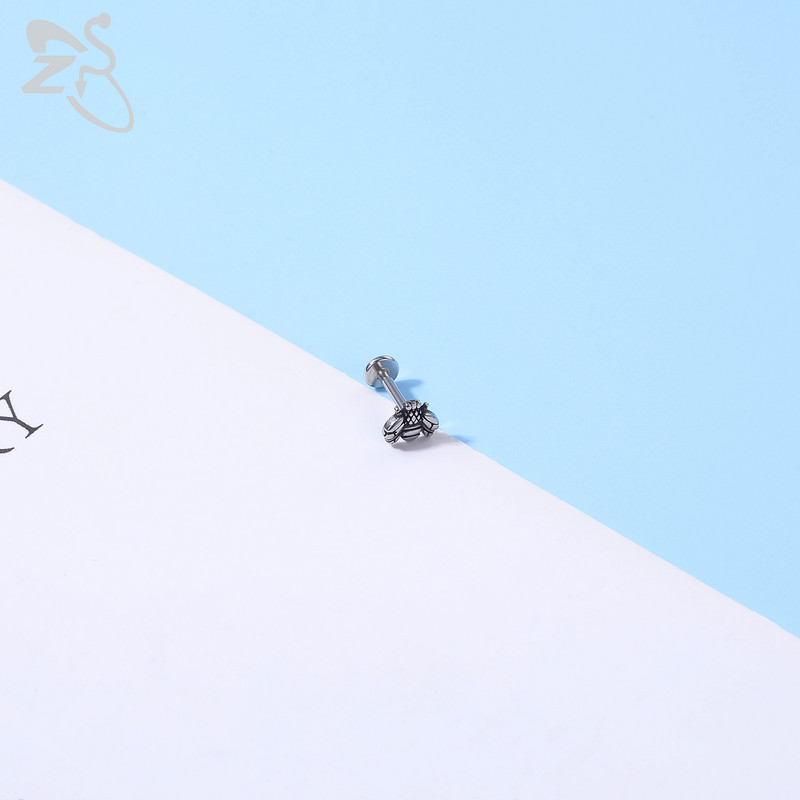 ZS 1-dijelni Punk Demon&Angel Shape Lip Piercing za usne 16G Monroe od nehrđajućeg čelika Lips Stud Bat Piercing za hrskavicu Tragus Helix