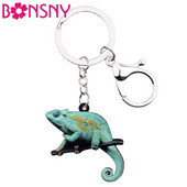 Bonsny Statement Acrilic Chameleon Anole Brelocuri Suport Breloc Bijuterii Animale de modă Pentru Femei Fete Geantă Brelocuri pentru mașini Cadouri
