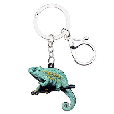 Bonsny Statement Acrilic Chameleon Anole Brelocuri Suport Breloc Bijuterii Animale de modă Pentru Femei Fete Geantă Brelocuri pentru mașini Cadouri