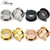 Alisouy 2 buc. Bricolaj pandantiv dangle, scripete din oțel inoxidabil, dopuri pentru urechi, tuneluri cu șuruburi, brancardiere, piercing pentru corp, bijuterii, cercei, expansor