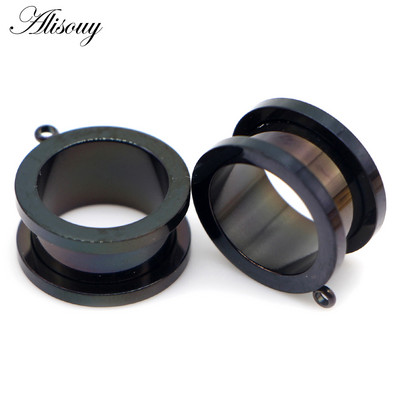 Alisouy 2 buc. Bricolaj pandantiv dangle, scripete din oțel inoxidabil, dopuri pentru urechi, tuneluri cu șuruburi, brancardiere, piercing pentru corp, bijuterii, cercei, expansor