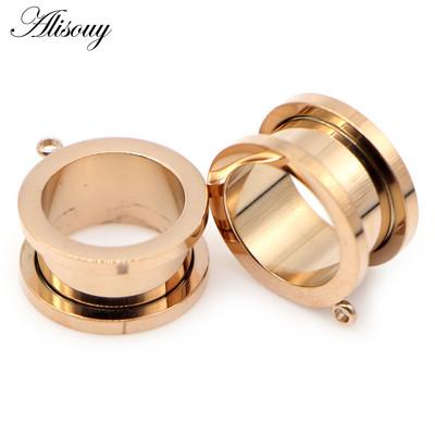 Alisouy 2 buc. Bricolaj pandantiv dangle, scripete din oțel inoxidabil, dopuri pentru urechi, tuneluri cu șuruburi, brancardiere, piercing pentru corp, bijuterii, cercei, expansor