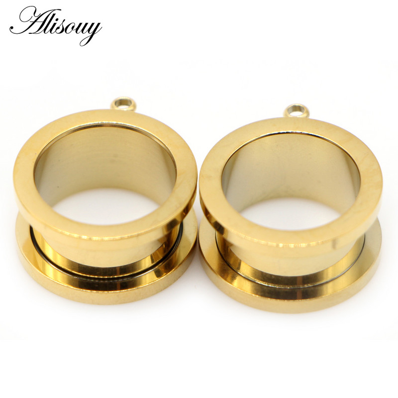 Alisouy 2 buc. Bricolaj pandantiv dangle, scripete din oțel inoxidabil, dopuri pentru urechi, tuneluri cu șuruburi, brancardiere, piercing pentru corp, bijuterii, cercei, expansor