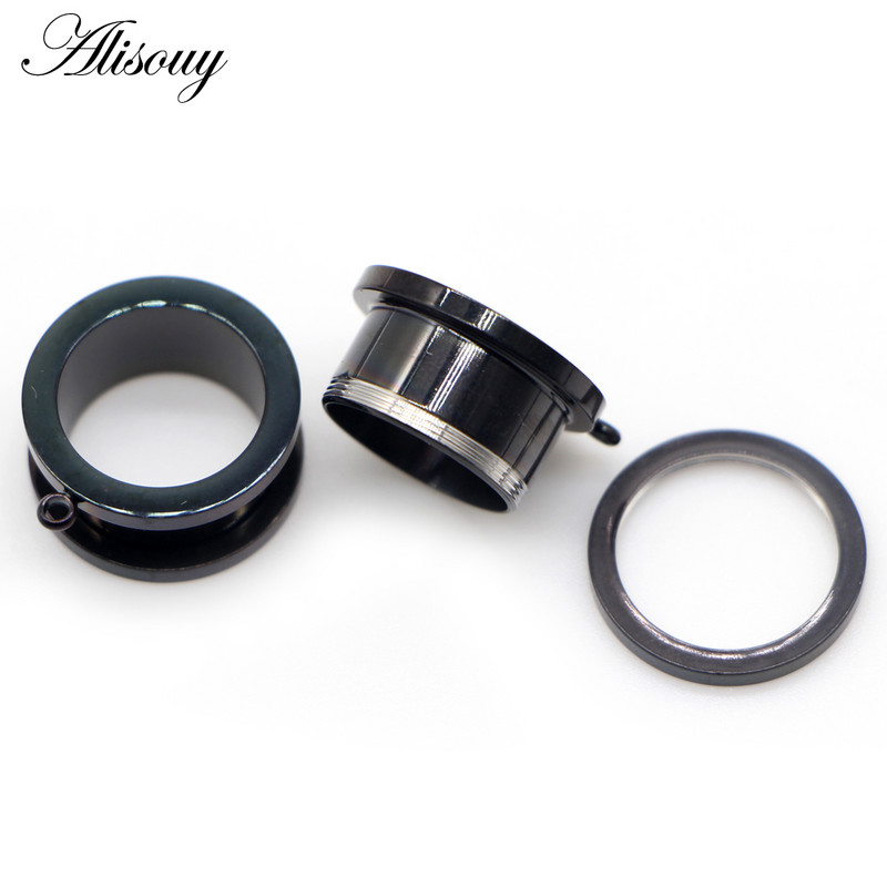 Alisouy 2 buc. Bricolaj pandantiv dangle, scripete din oțel inoxidabil, dopuri pentru urechi, tuneluri cu șuruburi, brancardiere, piercing pentru corp, bijuterii, cercei, expansor