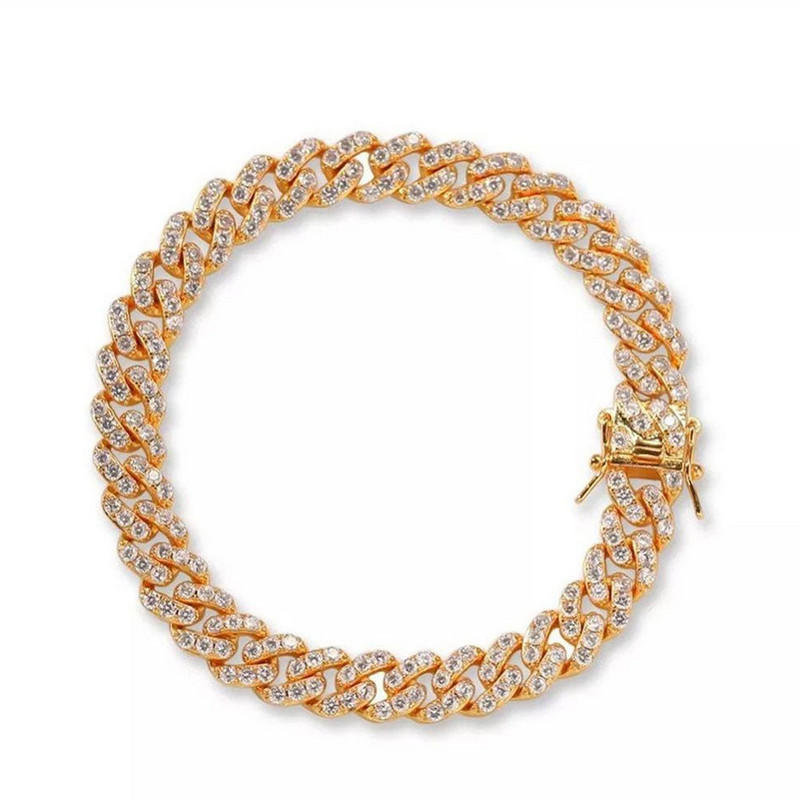 Stonefans Hip Hop Strass Iced Out cubanez gleznă brățară cu picior pentru femei cu lanț cu legături cubaneze strălucitoare gleznă bijuterii pentru picioare desculț