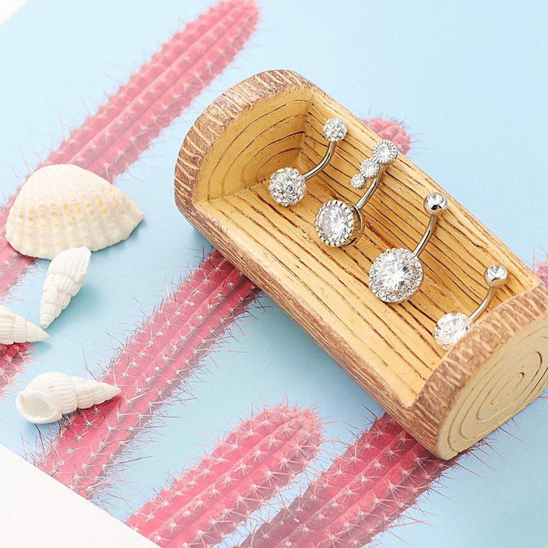 1 buc. Inel sexy pentru buric atârnat pentru buric Inele pentru buton de cristal de modă 14G Cz oțel chirurgical Piercing pentru buric bijuterii