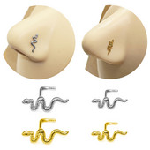 18g 20g în formă de L nas Stud șarpe nas unghii piercing 100% din oțel inoxidabil 316 bijuterii de corp rezistent la apă pentru bărbați și femei Cool