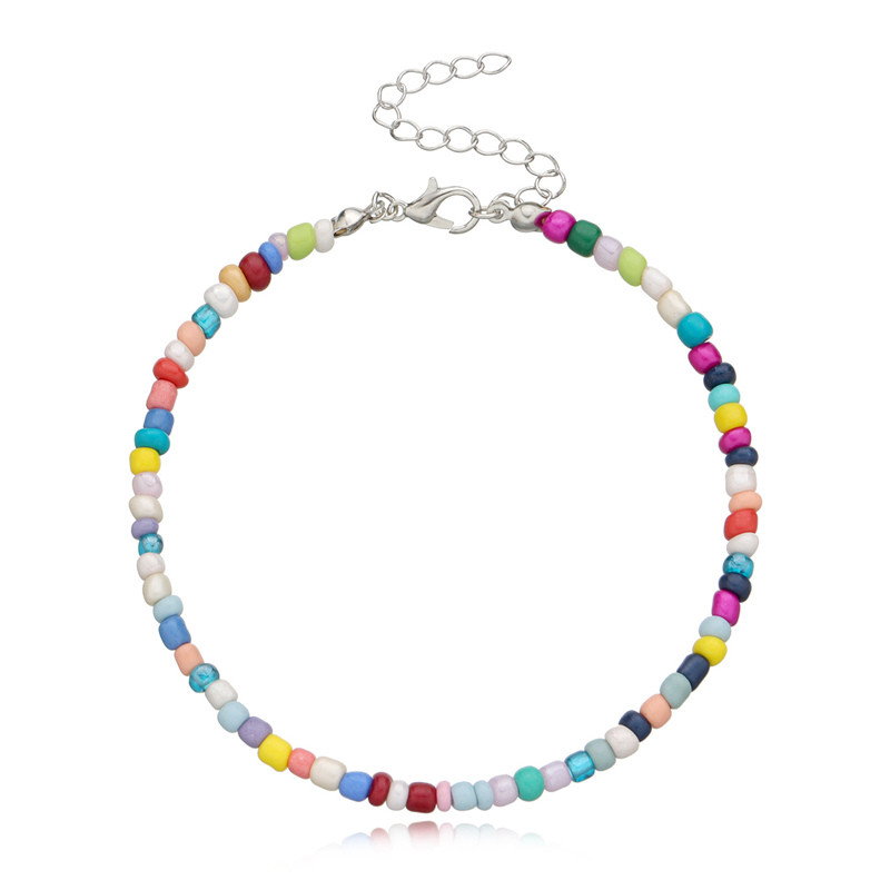 DoreenBeads Bratara de glezna colorata reglabila pe picior Picior Bijuterii la modă pentru femei 21,5 cm.