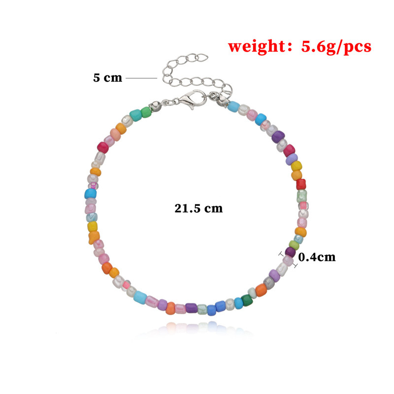 DoreenBeads Bratara de glezna colorata reglabila pe picior Picior Bijuterii la modă pentru femei 21,5 cm.