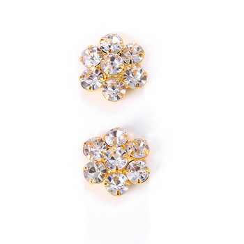 2 τμχ Σέξι λουλούδι με κρυστάλλινα δαχτυλίδια νυχιών αυτοκόλλητα No piercing κοσμήματα στήθους για γυναίκες Fake Body piercing κοσμήματα