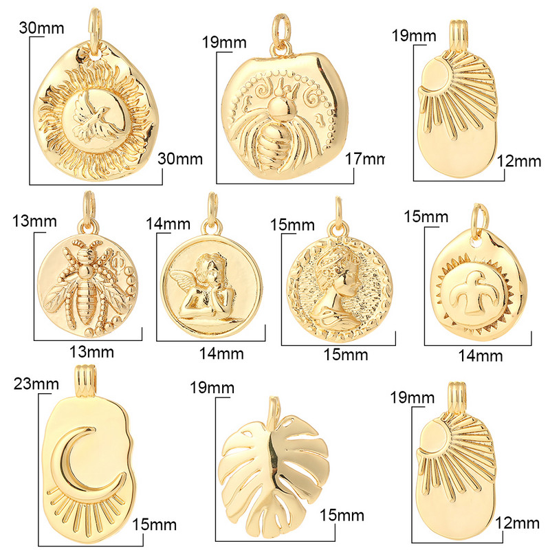 Brelocuri cu pandantiv pentru fabricarea de bijuterii, frunze de fluture, plante, brelocuri pentru monede, bijuterii, cercei, colier, brăţară, alamă, cupru