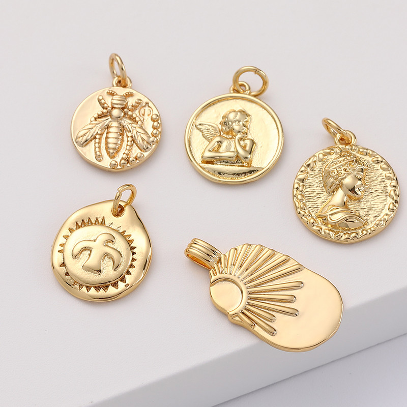 Brelocuri cu pandantiv pentru fabricarea de bijuterii, frunze de fluture, plante, brelocuri pentru monede, bijuterii, cercei, colier, brăţară, alamă, cupru