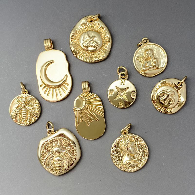 Brelocuri cu pandantiv pentru fabricarea de bijuterii, frunze de fluture, plante, brelocuri pentru monede, bijuterii, cercei, colier, brăţară, alamă, cupru