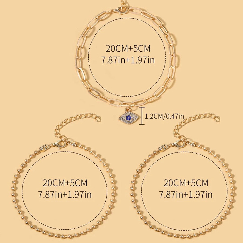 Boho gleznă picior margele lanț vară brățară cristal ochi pandantiv farmec sandale gleznă desculț plajă picior bijuterii mireasa J026