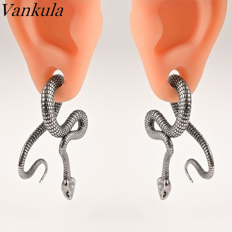 Vankula 2 buc. Greutăți pentru urechi cu șarpe suspendate pentru urechi întinse Indicatori dopuri pentru urechi Tuneluri de piercing pentru corp Bijuterii pentru corp din oțel inoxidabil 316