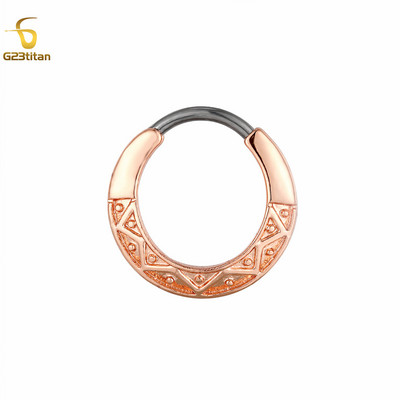 Inel de piercing pentru nas cu clicker de titan, bijuterii etnice indiene