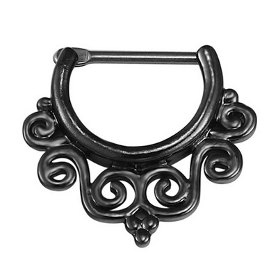 Inel de piercing pentru nas cu clicker de titan, bijuterii etnice indiene