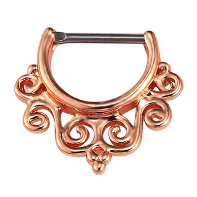 Inel de piercing pentru nas cu clicker de titan, bijuterii etnice indiene