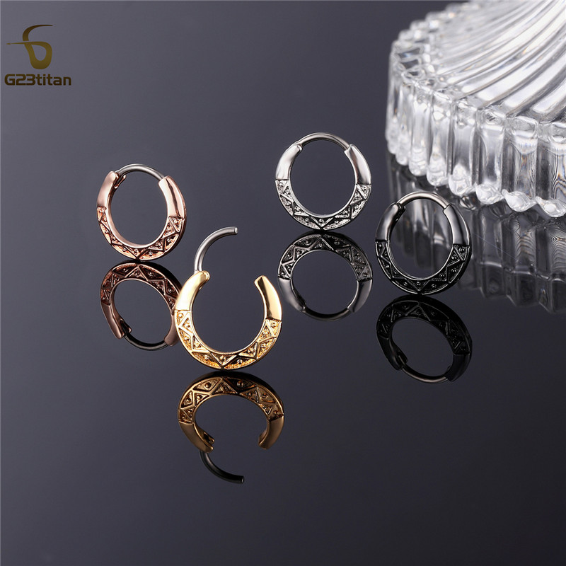 Inel de piercing pentru nas cu clicker de titan, bijuterii etnice indiene