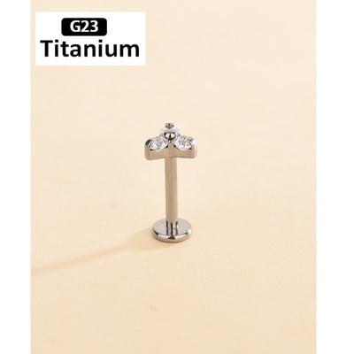 F136 Titan Piercing Buza Labret Inel Zircon Buza 16G 6/8/10mm Filetat Intern Tragus Conch Piercing Cartilage Helix Cercel