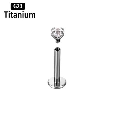 F136 Titan Piercing Buza Labret Inel Zircon Buza 16G 6/8/10mm Filetat Intern Tragus Conch Piercing Cartilage Helix Cercel