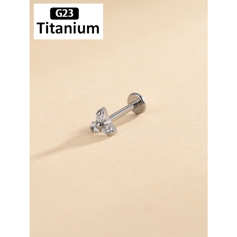 F136 Titan Piercing Buza Labret Inel Zircon Buza 16G 6/8/10mm Filetat Intern Tragus Conch Piercing Cartilage Helix Cercel