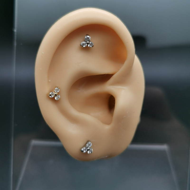 F136 Titan Piercing Buza Labret Inel Zircon Buza 16G 6/8/10mm Filetat Intern Tragus Conch Piercing Cartilage Helix Cercel