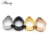 Alisouy 2 bucăți de expansiune a urechilor 8-30 mm picătură de apă dopuri de urechi din oțel inoxidabil tuneluri de expansiune pentru urechi tunel bijuterii pentru corp