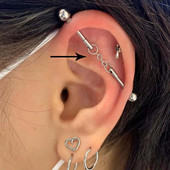 1PC Oțel Chirurgical Inimă Piercing Industrial Helix Cartilaj Cerceu Piercing Conch Piercing Ureche Mobil La modă 16G 1.2mm Lungime