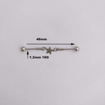 1PC Oțel Chirurgical Inimă Piercing Industrial Helix Cartilaj Cerceu Piercing Conch Piercing Ureche Mobil La modă 16G 1.2mm Lungime