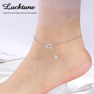 Lucktune Crystal Cat Charms Gležnjače za žene od nehrđajućeg čelika Slatke životinje Gležnjače Sandale Lanac za noge Boho nakit Poklon za zabavu na plaži