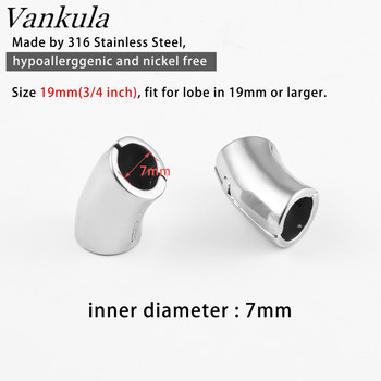 Vankula 2PC Модна нова щипка Маншет за ушни лобове Тапи от неръждаема стомана Уреди за уши Тунели Разширител за пиърсинг Носилки Бижута за тяло