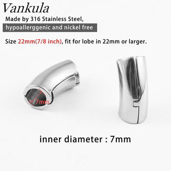 Vankula 2PC Модна нова щипка Маншет за ушни лобове Тапи от неръждаема стомана Уреди за уши Тунели Разширител за пиърсинг Носилки Бижута за тяло