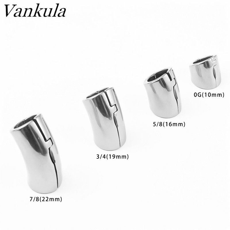 Vankula 2 bucăți de modă noua clipă pentru lobul urechii, dopuri din oțel inoxidabil, dispozitive de măsurare a urechilor, tuneluri, piercing, extensie, bijuterii pentru corp