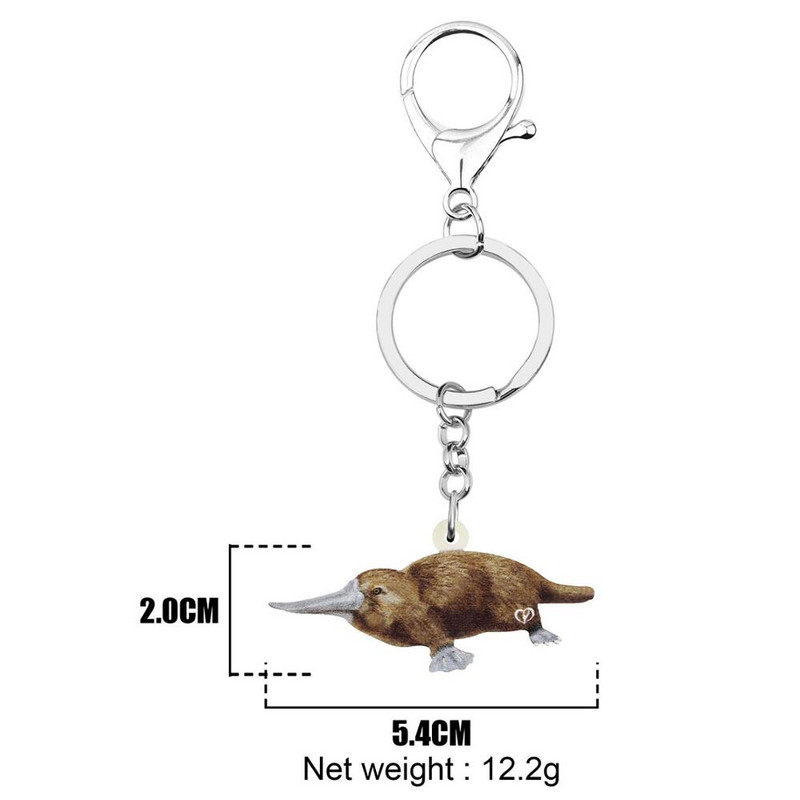 Brelocuri Newei Acrilic Maro Duckbil Platypus Breloc Breloc Bijuterii Animale cu imprimare lungă pentru Adolescenți Copii Fete Cadou Accesorii de petrecere