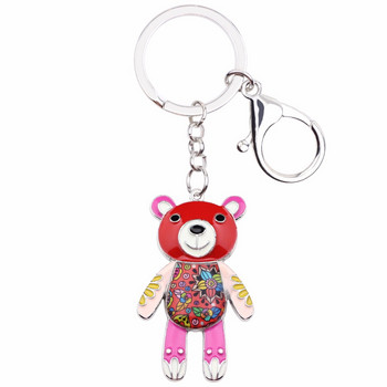 Bonsny Animal Emal Little Bear Μπρελόκ Γυναικεία Μπρελόκ Δώρο για Κορίτσι Τσάντα Γούρια Μπρελόκ Κλειδιά αυτοκινήτου Γούρια Κοσμήματα