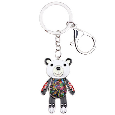 Bonsny Animal Enamel Little Bear Kulcstartók Női Kulcstartók Ajándék Lányoknak Kézitáska Bűvészek Kulcstartók Autós Kulcs Bűvészek Ékszerek