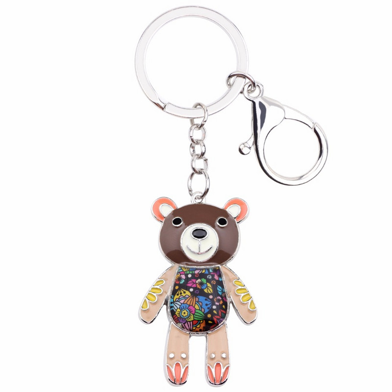 Bonsny Animal Enamel Little Bear Kulcstartók Női Kulcstartók Ajándék Lányoknak Kézitáska Bűvészek Kulcstartók Autós Kulcs Bűvészek Ékszerek