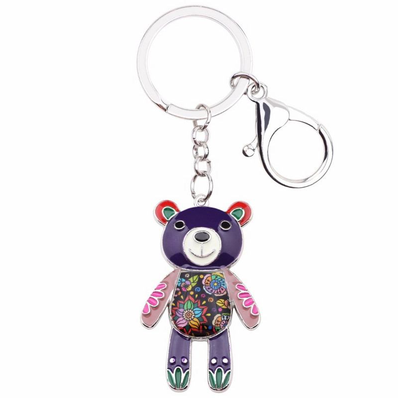 Bonsny Animal Enamel Little Bear Kulcstartók Női Kulcstartók Ajándék Lányoknak Kézitáska Bűvészek Kulcstartók Autós Kulcs Bűvészek Ékszerek