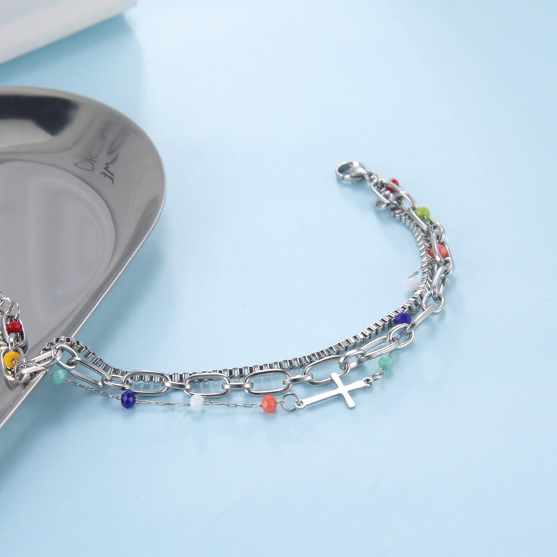 Skyrim Brățară Boema cu mai multe straturi pe picior femei din oțel inoxidabil cruce gleznă picior lanț gleznă accesorii de plajă bijuterii