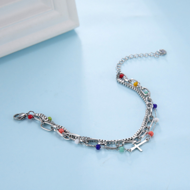 Skyrim Brățară Boema cu mai multe straturi pe picior femei din oțel inoxidabil cruce gleznă picior lanț gleznă accesorii de plajă bijuterii