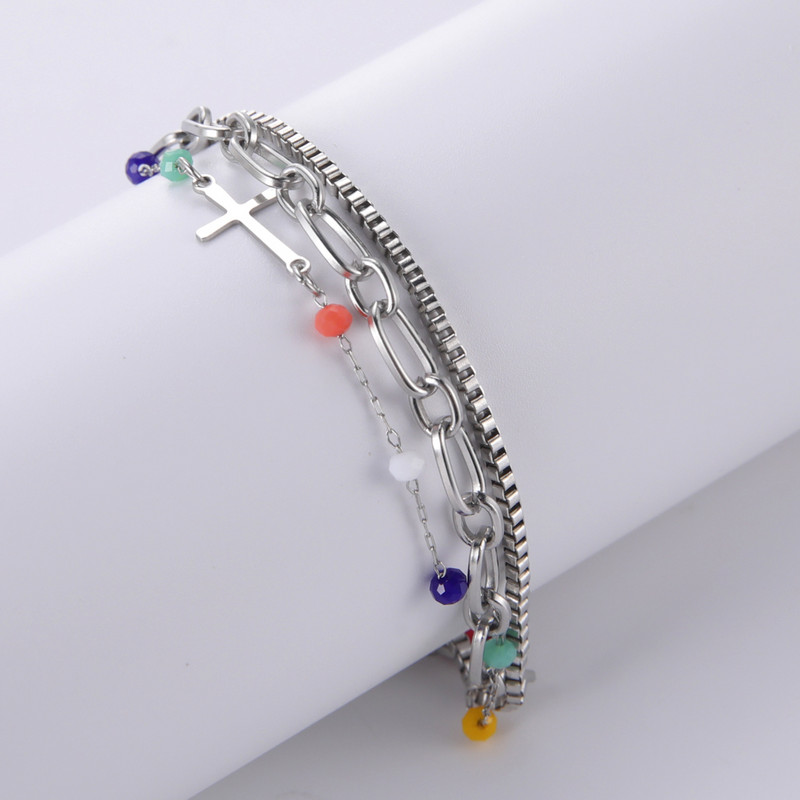 Skyrim Brățară Boema cu mai multe straturi pe picior femei din oțel inoxidabil cruce gleznă picior lanț gleznă accesorii de plajă bijuterii