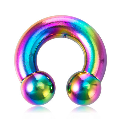 1PC 0G-8G Oțel chirurgical Piercing Septum Bijuterii Ecartament pentru ureche Barbelle circulare Potcoavă Piercing pentru ureche Greutăți Extensor de targă