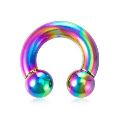 1PC 0G-8G Oțel chirurgical Piercing Septum Bijuterii Ecartament pentru ureche Barbelle circulare Potcoavă Piercing pentru ureche Greutăți Extensor de targă