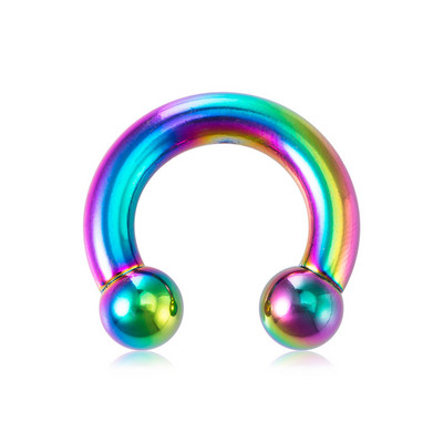 1PC 0G-8G Oțel chirurgical Piercing Septum Bijuterii Ecartament pentru ureche Barbelle circulare Potcoavă Piercing pentru ureche Greutăți Extensor de targă