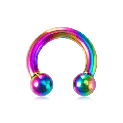 1PC 0G-8G Oțel chirurgical Piercing Septum Bijuterii Ecartament pentru ureche Barbelle circulare Potcoavă Piercing pentru ureche Greutăți Extensor de targă