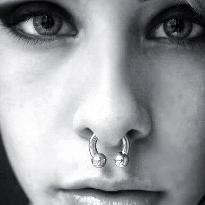 1PC 0G-8G Oțel chirurgical Piercing Septum Bijuterii Ecartament pentru ureche Barbelle circulare Potcoavă Piercing pentru ureche Greutăți Extensor de targă