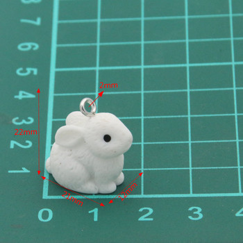 10 τμχ 21*22 χιλιοστά 6 Χρώμα Rabbit Animal Charms Ρητίνη Cabochons Glitter Gummy Candy Κολιέ Κρεμαστό μπρελόκ DIY Αξεσουάρ κατασκευής